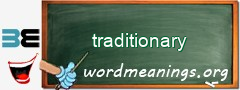 WordMeaning blackboard for traditionary